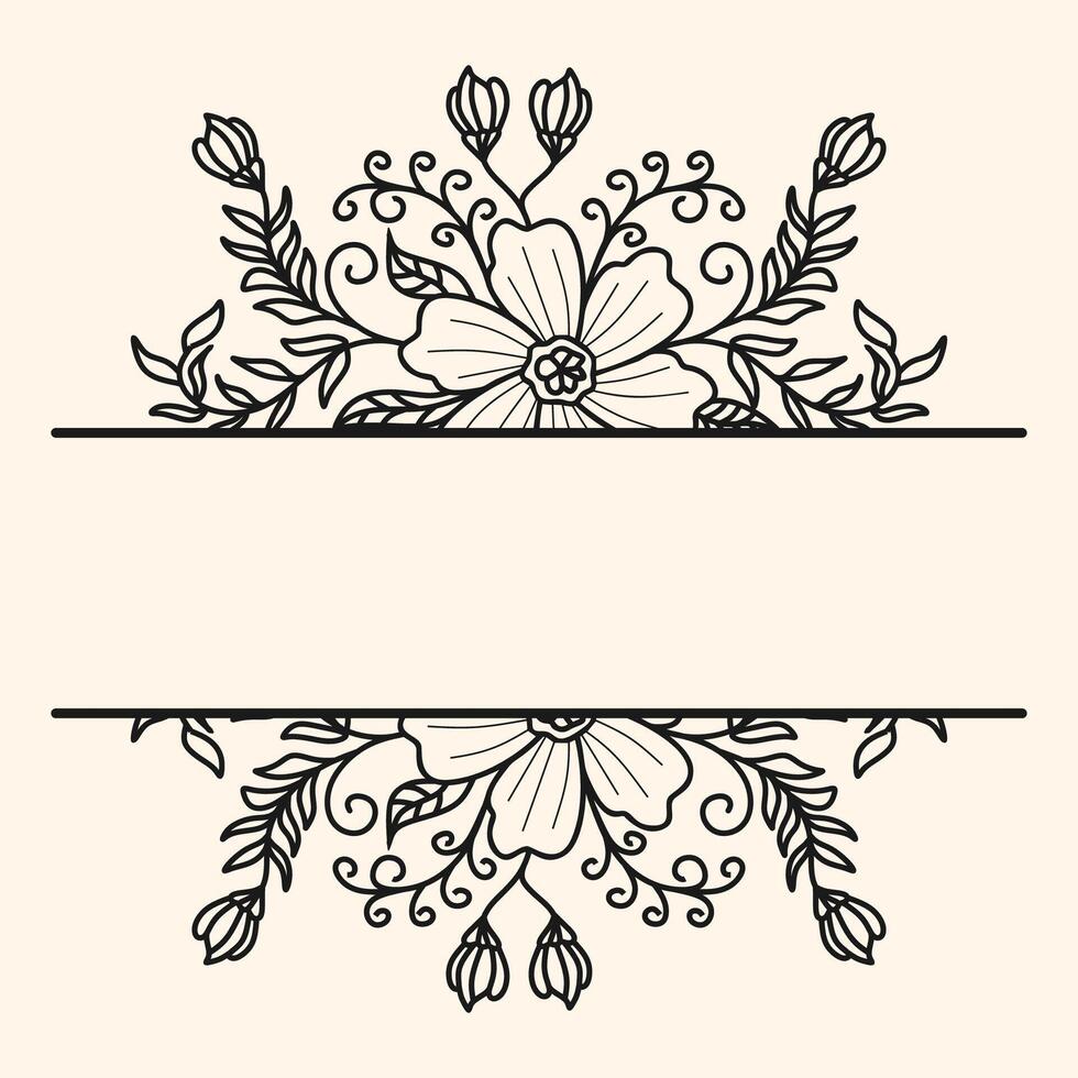 Beautiful floral border as an invitation. Using beautiful floral carving elements combined with a border. vector