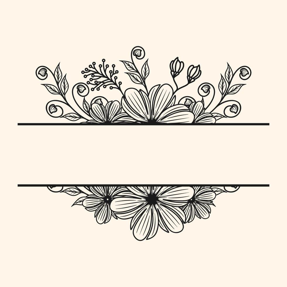Beautiful floral border as an invitation. Using floral elements combined with borders. vector