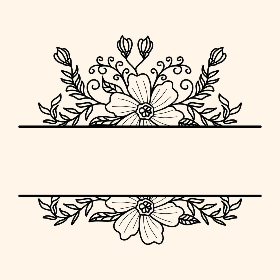 Beautiful floral border. Using beautiful hanging floral carving elements combined with borders. Suitable for invitations, guest books, book covers, etc. vector