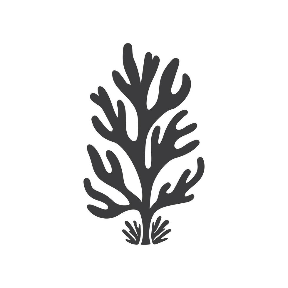 A dark coral silhouette in a flat style vector
