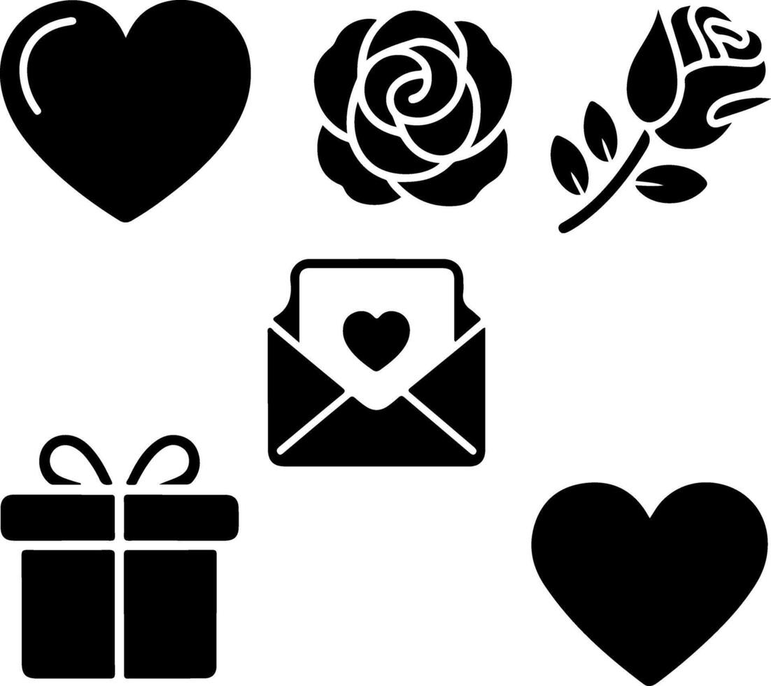 star burst, crescent moon, open book, heart shape, gift box, Black and white icons, minimalist symbols, awareness ribbon, simple graphic design, illustrations vector