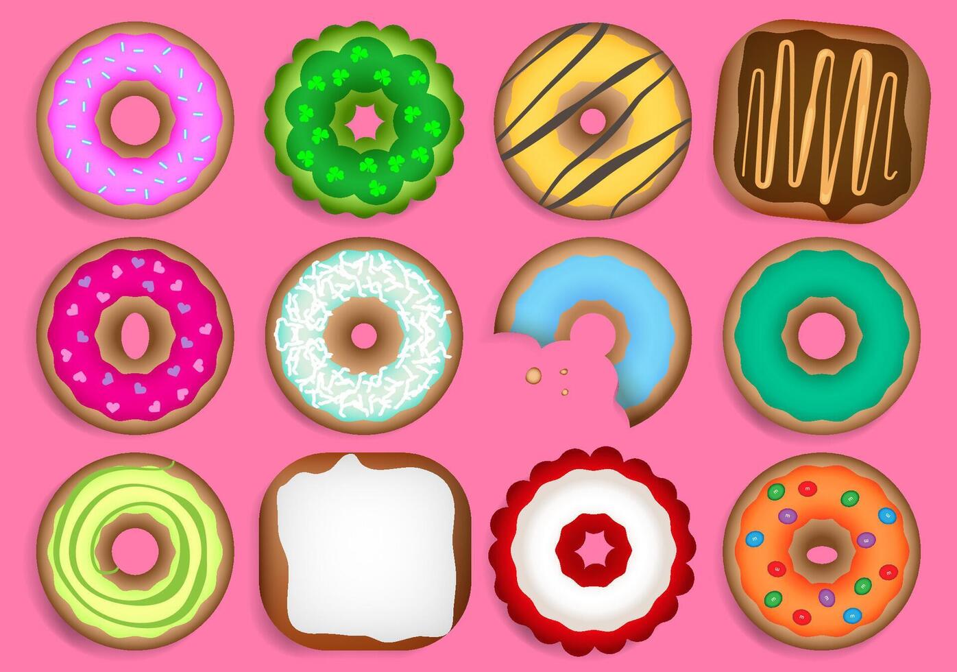 donuts sweets colorful vector