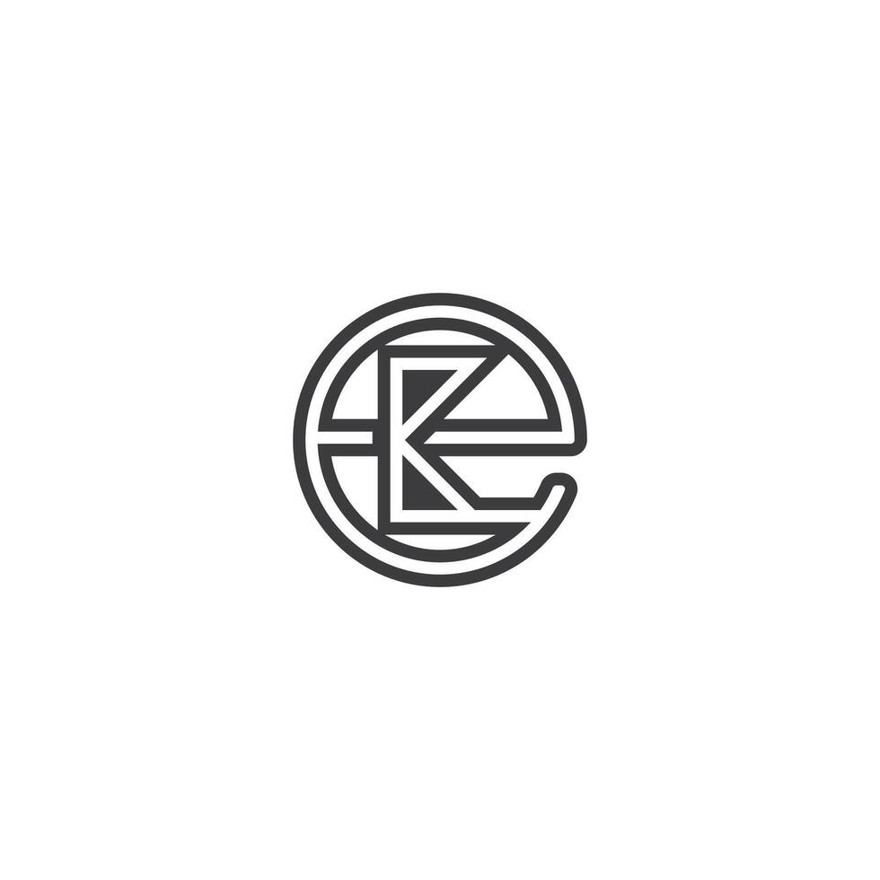 EK, KE, Abstract initial monogram letter alphabet logo design vector