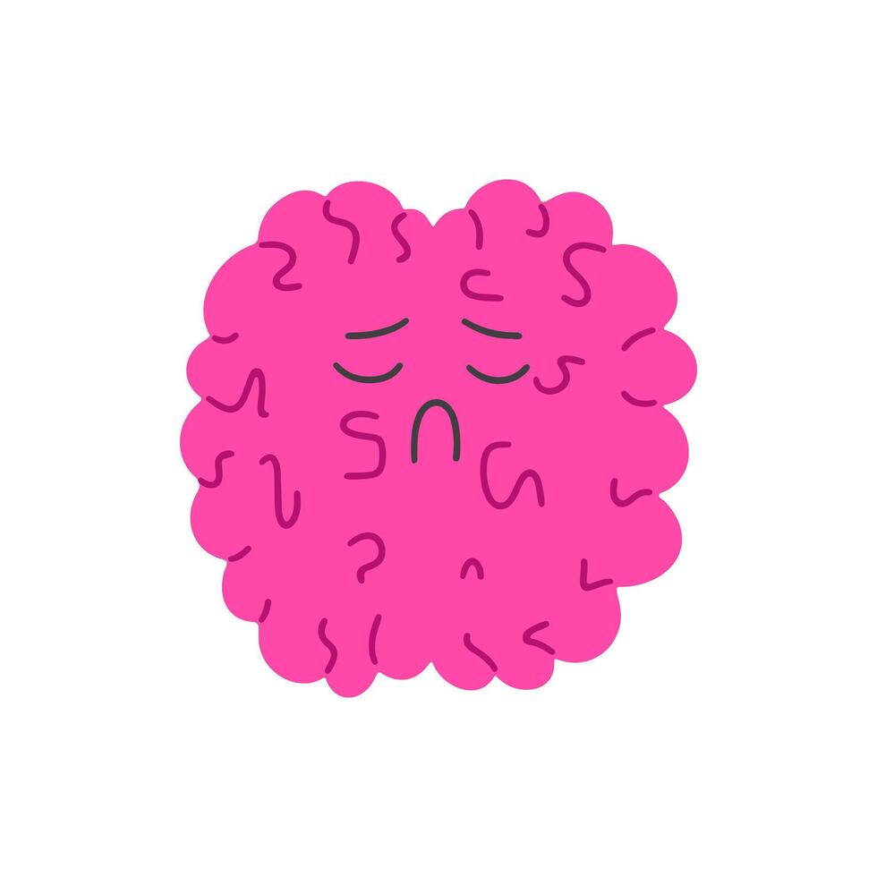 Concept of mental disorder, depression, dementia, Alzheimer's, anxiety. Sad brain icon in flat style. vector