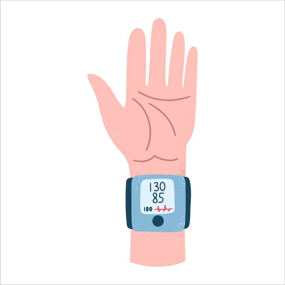 Measuring blood pressure with an automatic tonometer. Prevention of arterial hypertension. vector
