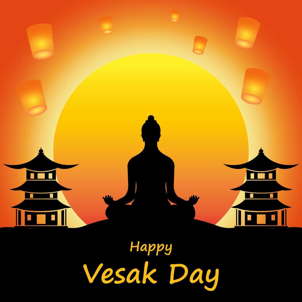 Happy Buddha Purnima, Happy Vesak Day. It can be used for posters, banners, greetings, and graphic design vector