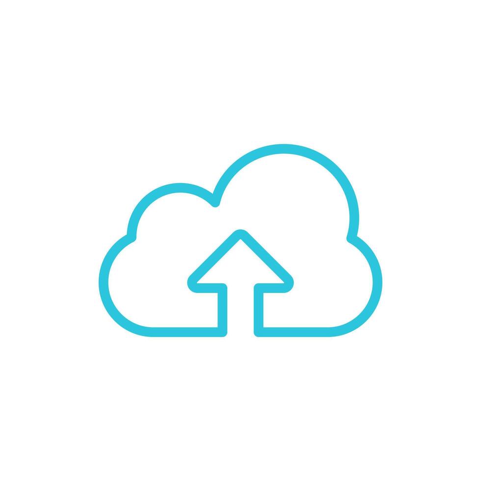 Simple cloud storage icon. Isolated on white background. Blue icon set. vector