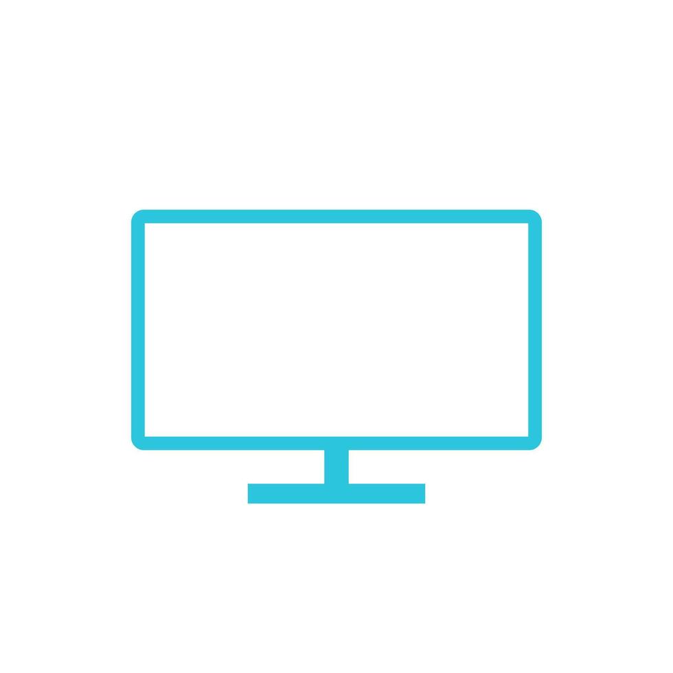 Monitor Icon. Isolated on white background. Blue icon set. vector