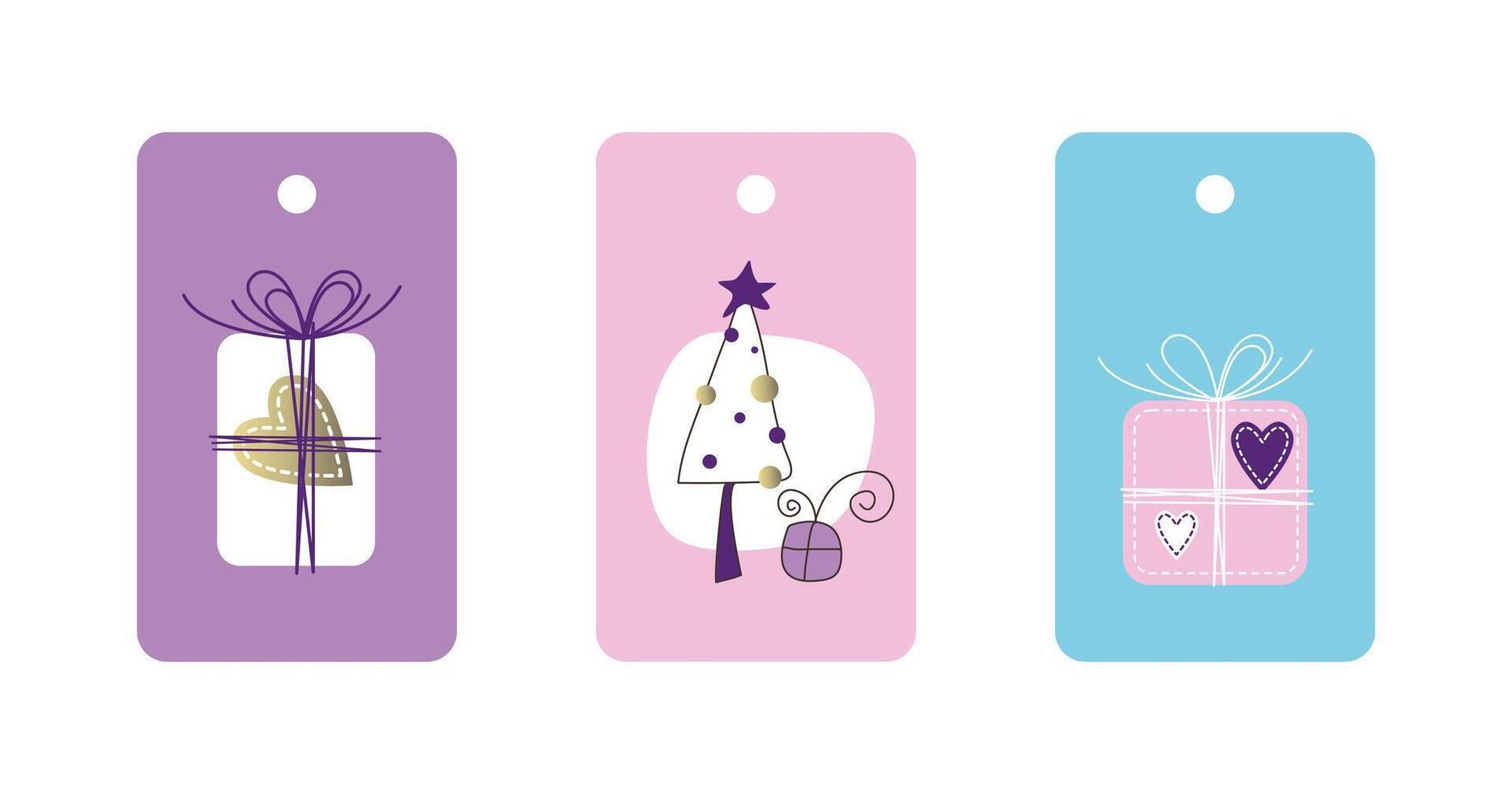 Gift of Giving, Gift Tags for Christmas and New Year vector