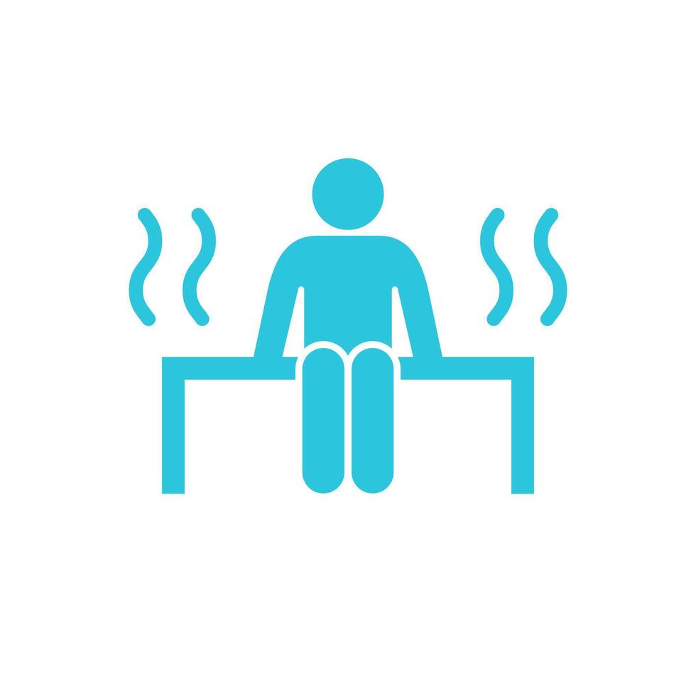 Sauna icon. Isolated on white. Blue icon set. vector