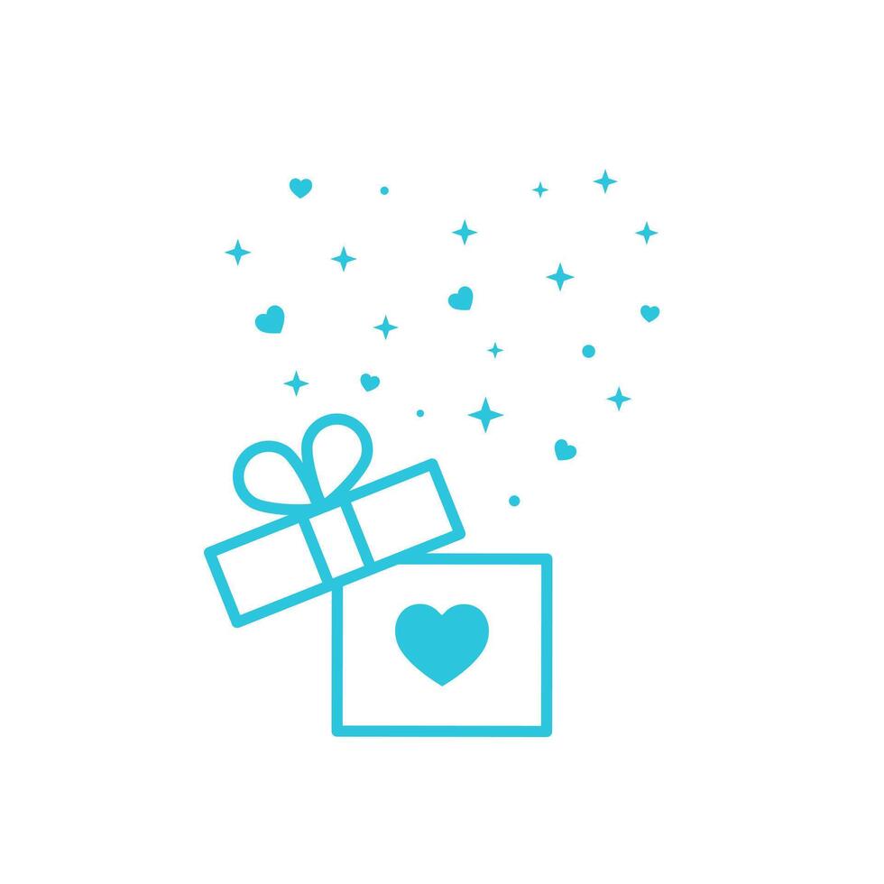 Mystic Magic Powder and Box Icon. Isolated on white background. From blue icon set vector