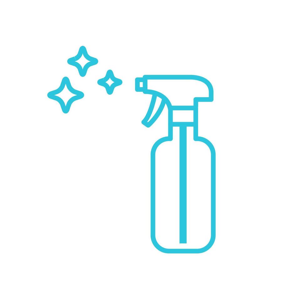 Glass cleaner icon. Isolated on white background. Blue icon set vector