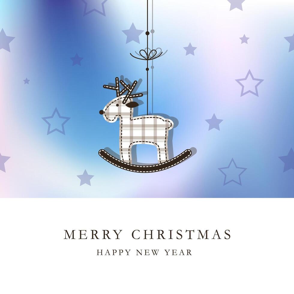 Deer in the Starry Night, greeting card vector