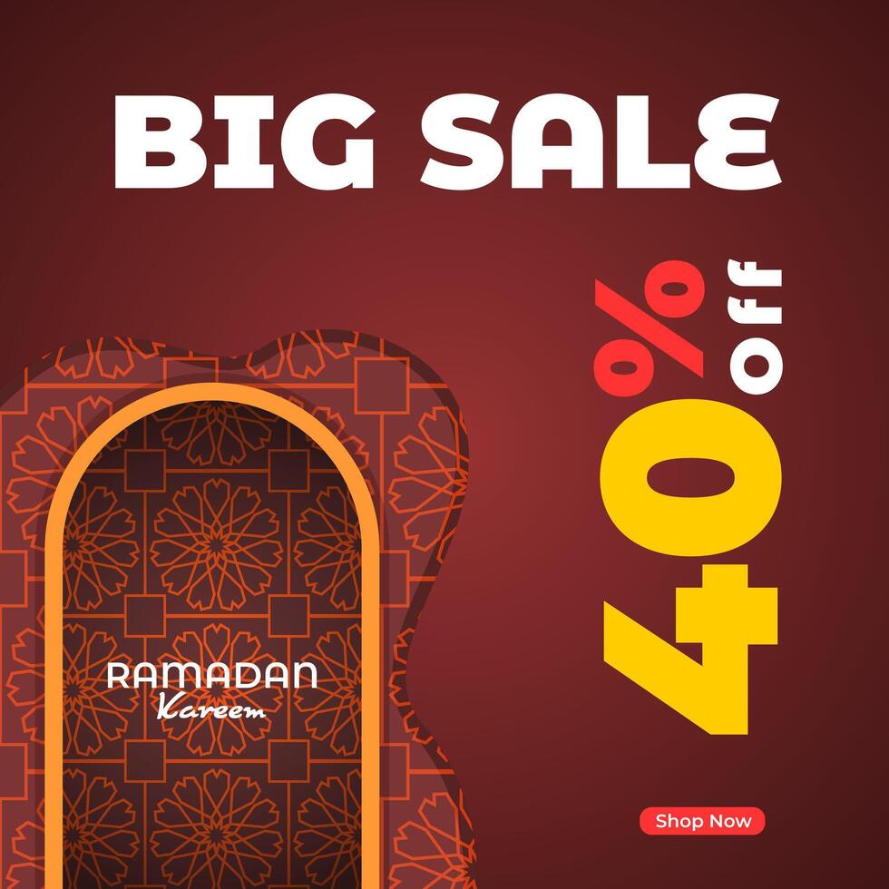 Ramadan Kareem design social media. Template for sales promotions at Muslim event celebrations vector