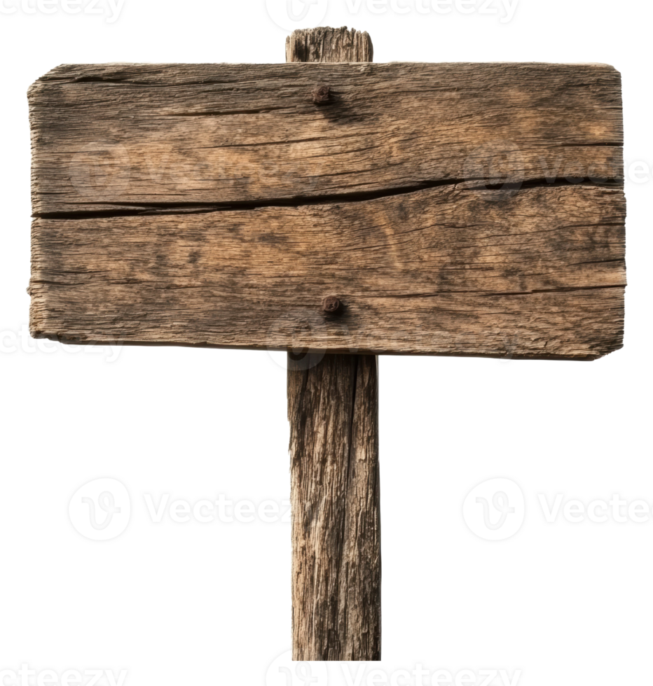 Weathered wooden signpost in a park setting png