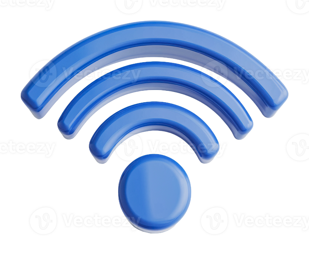 Gradient blue WiFi signal icon png