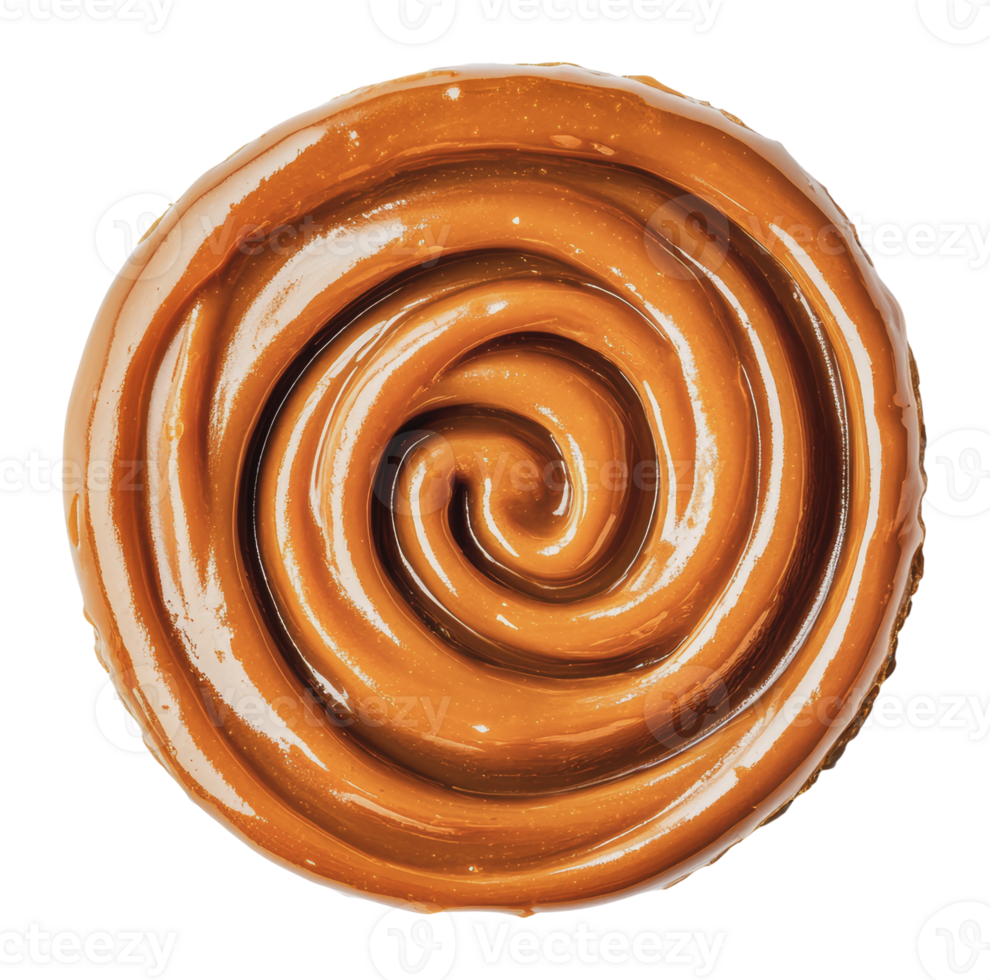 Creamy caramel swirl for dessert topping png