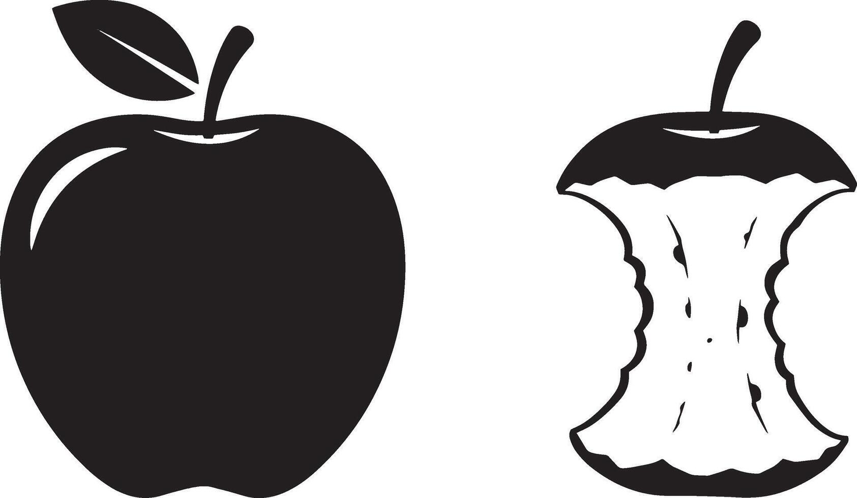 Modern Apple Illustration Art Bundle for Digital Projects on White Background vector
