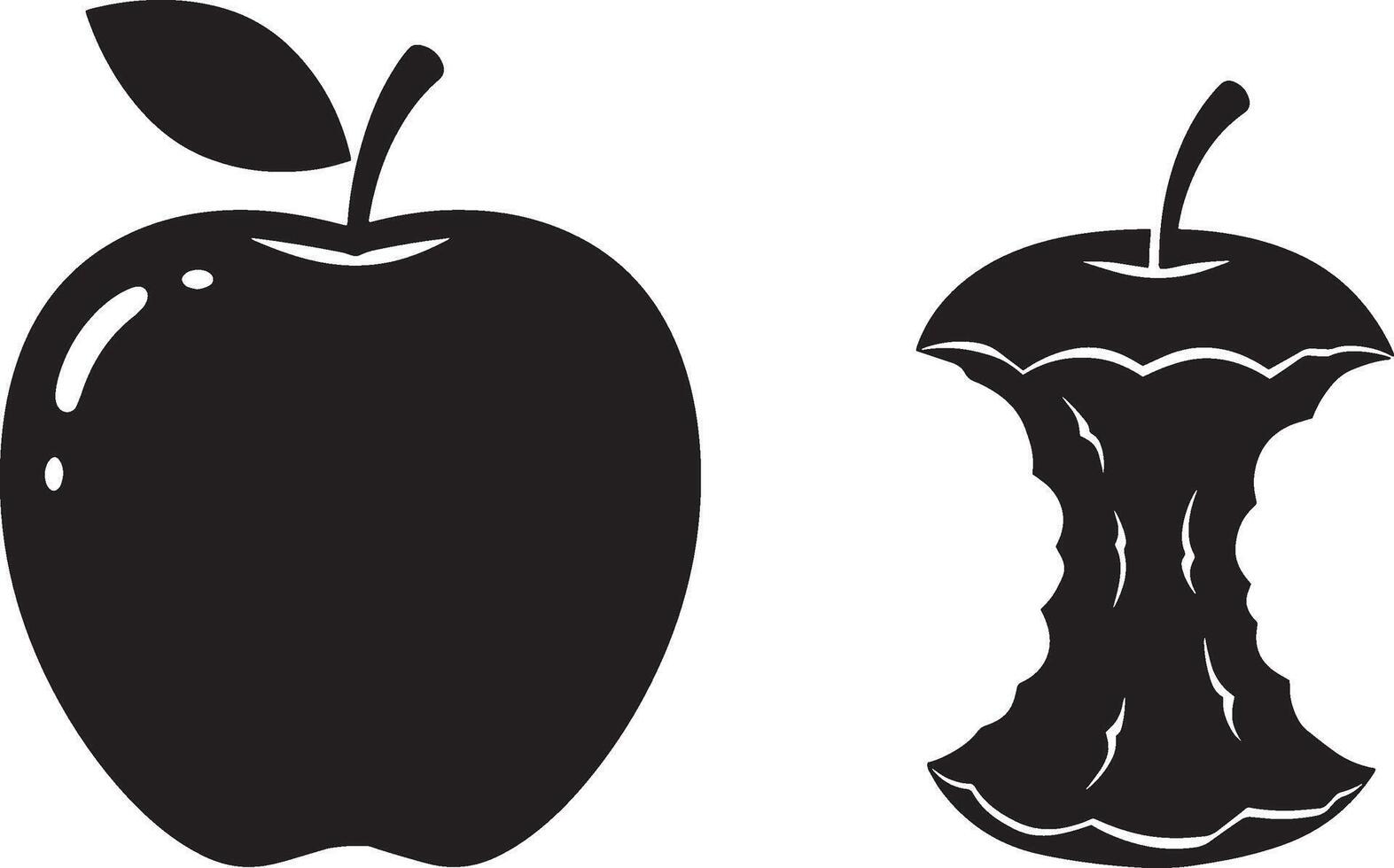 Bundle of Apple Art Illustrations for All Needs on White Background vector