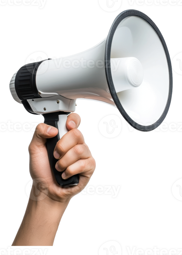 Someone with a megaphone outdoors png