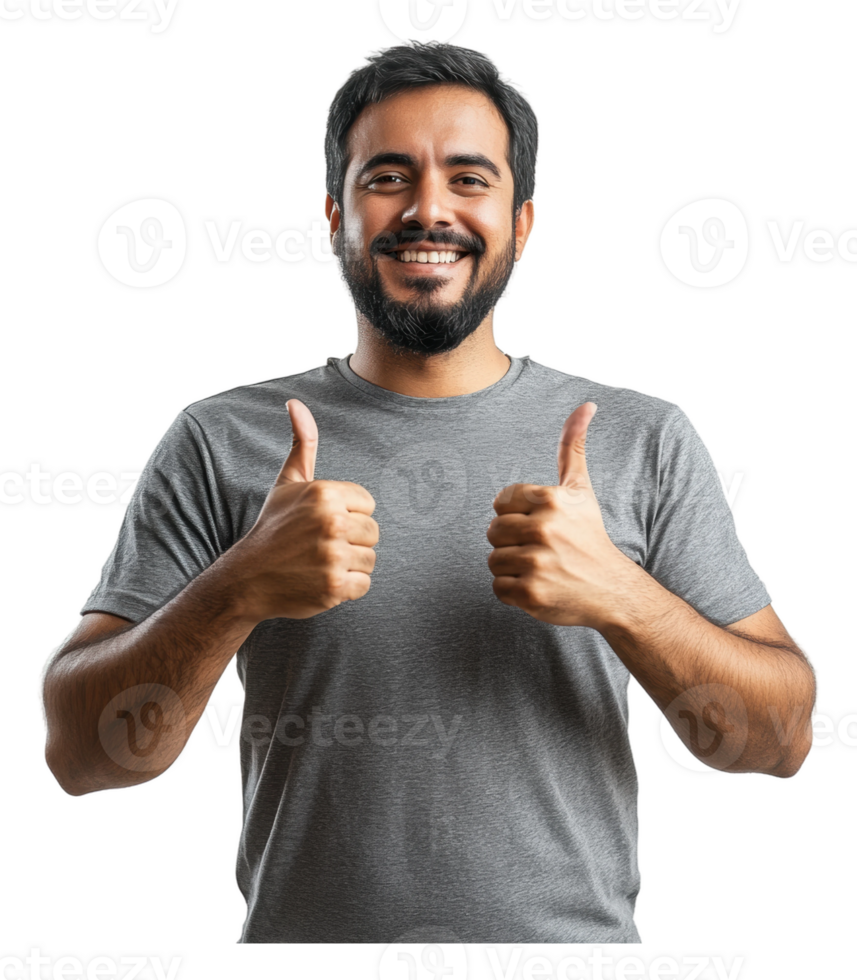 Happy man giving thumbs up in a bright setting png