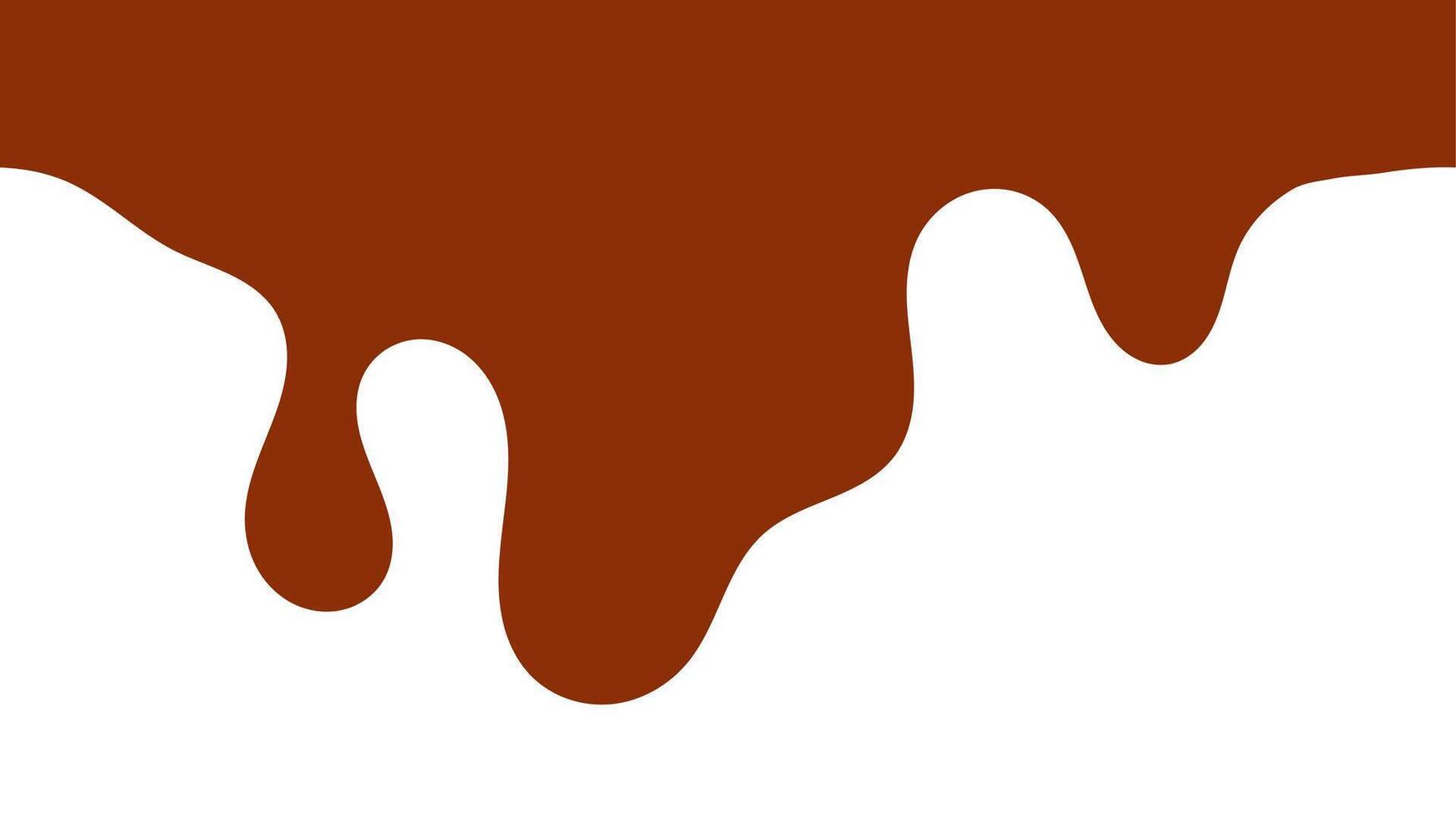 Melting caramel. Seamless dripping chocolate illustration for banner or packaging design. Dripped chocolate pattern. Chocolate melted on white background. vector
