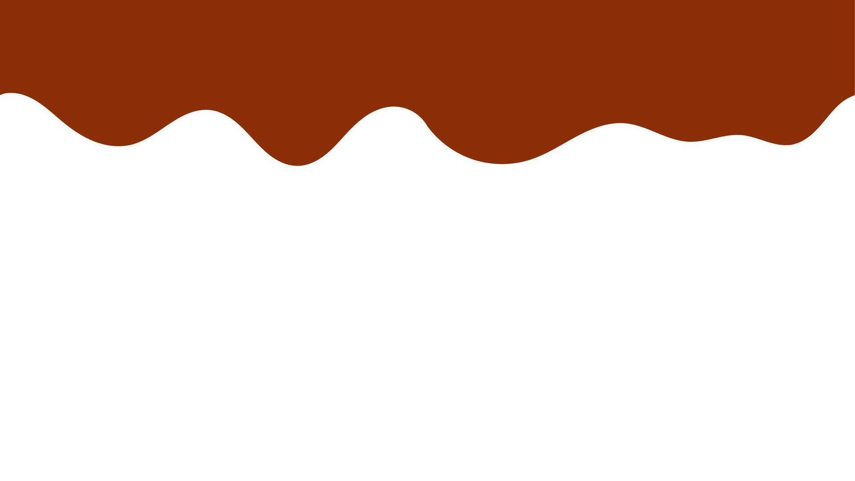 Chocolate melted on white background. Seamless dripping chocolate illustration for packaging or banner design. Dripped chocolate pattern. Melting caramel. vector