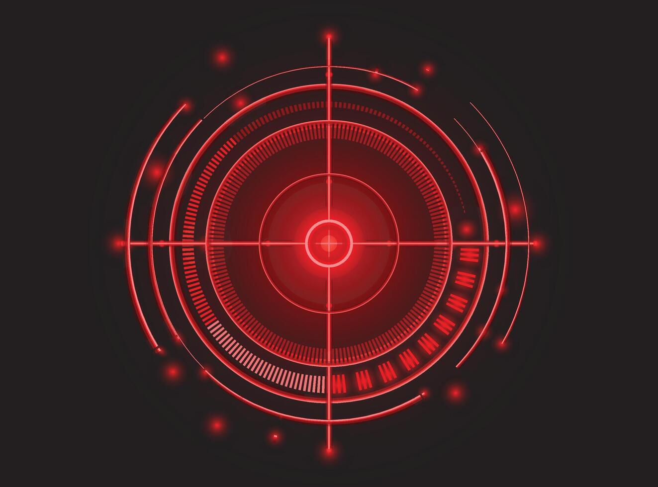 Red Tech Target Grid Focus vector