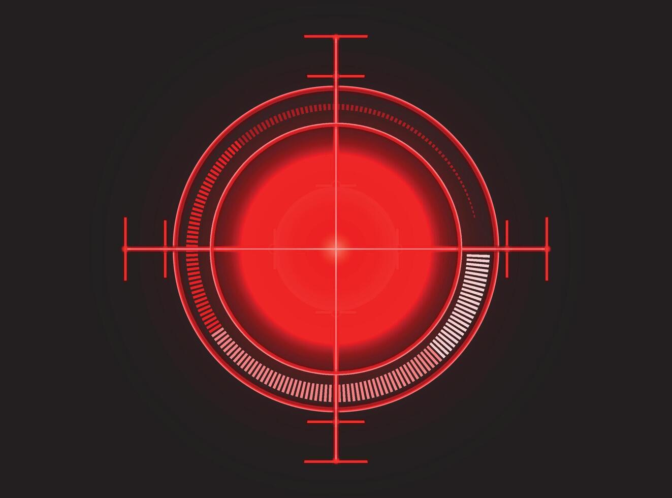 Neon Red Crosshair Scope Focus vector