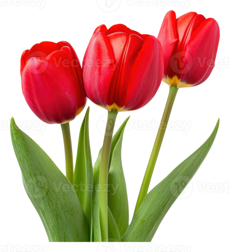 Red tulips in a vase for decoration png