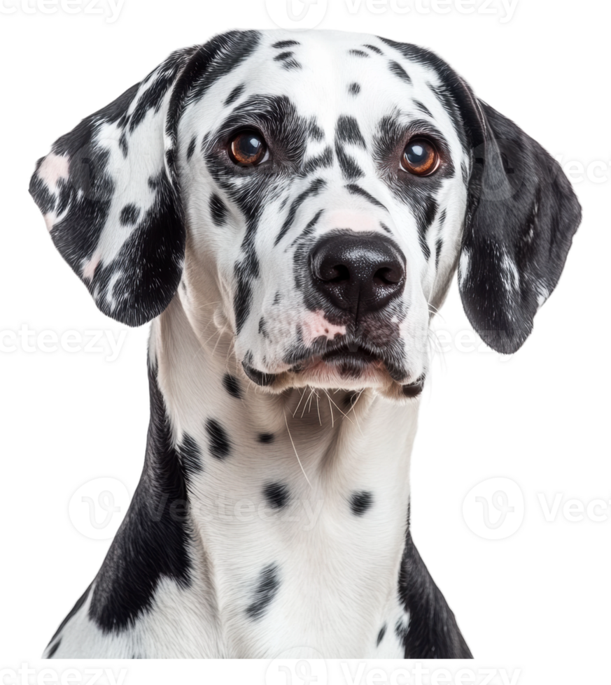 Beautiful Dalmatian dog with distinctive spots png