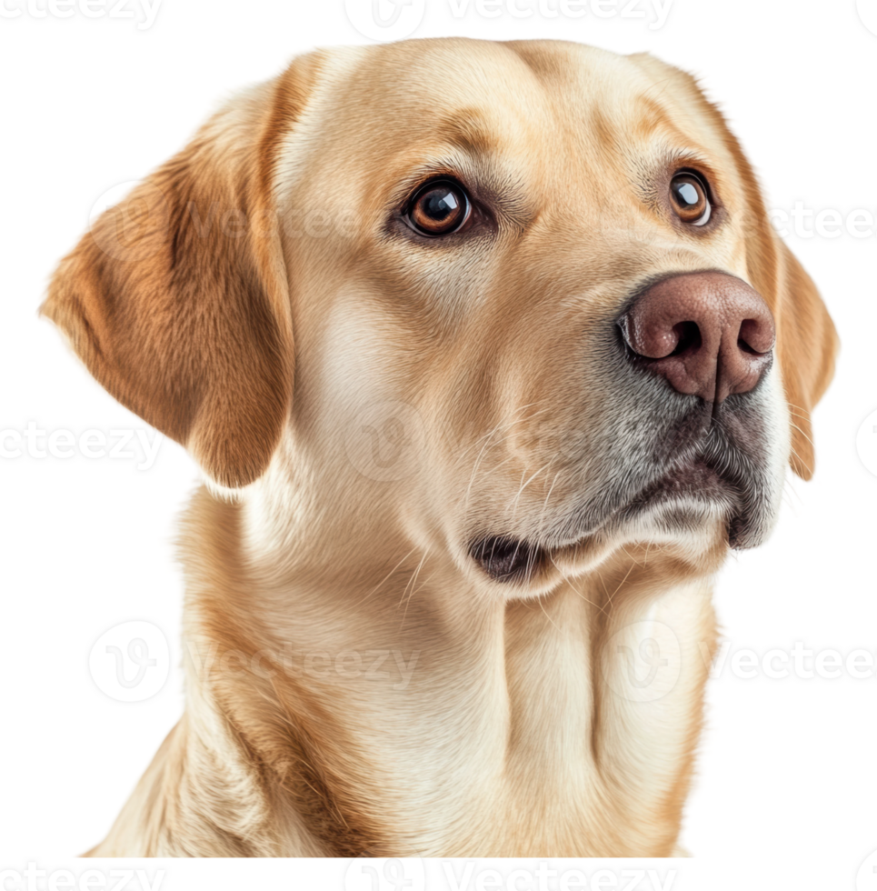 Yellow Lab attentively inside png