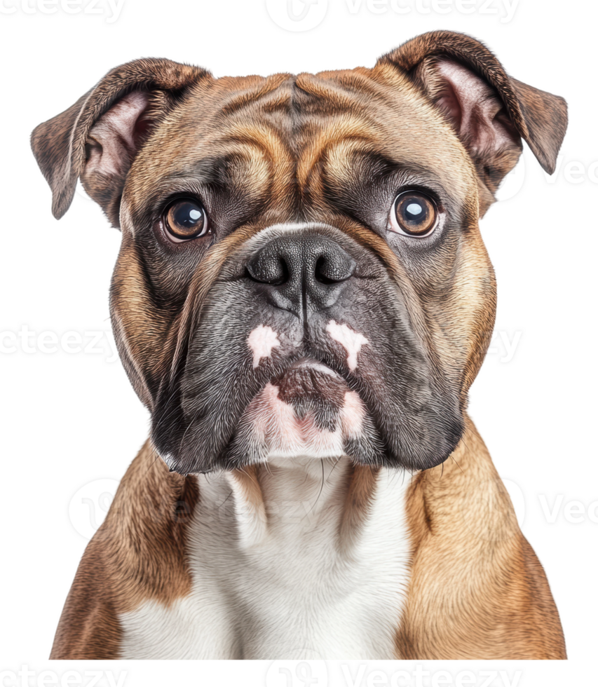 Calm boxer dog with expressive eyes png