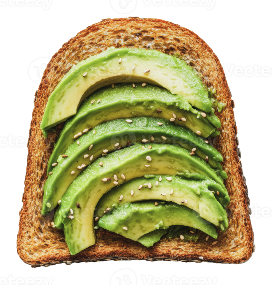Sesame seed avocado toast on whole grain png