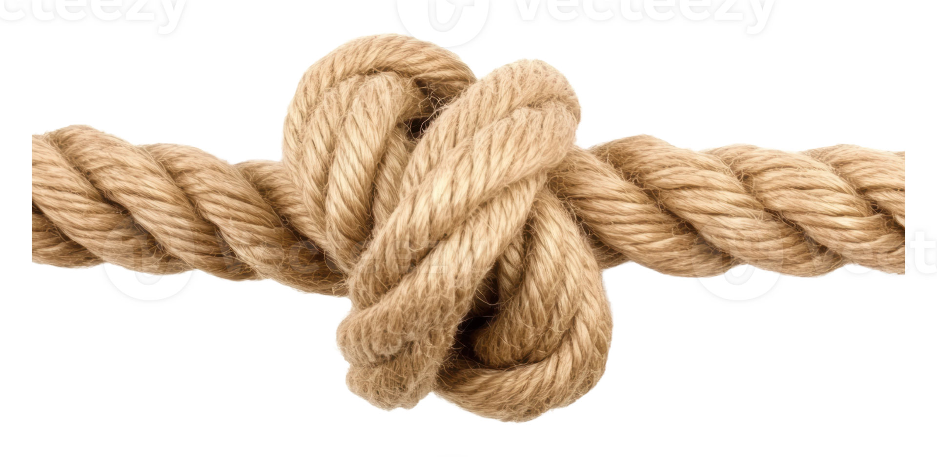 Securely tied rope knot close-up png
