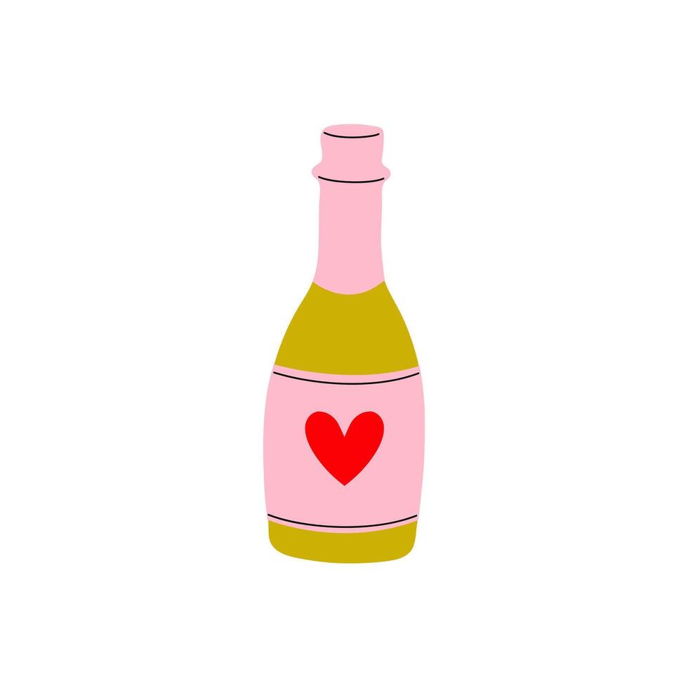 Celebration bottle with heart design for special events and gatherings vector