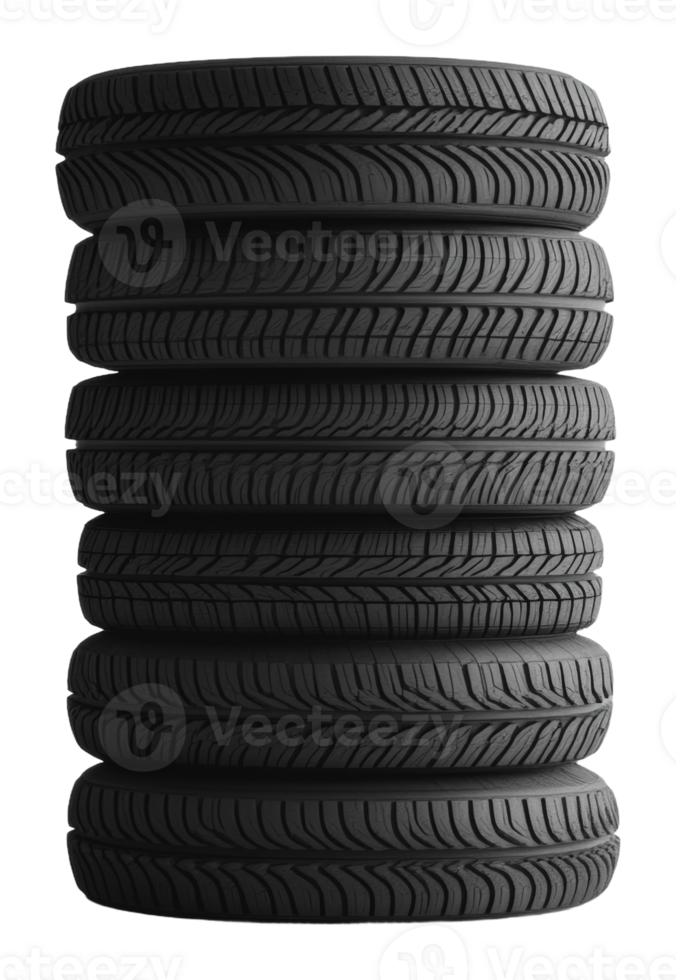 Stacked black tires ready for automotive use png