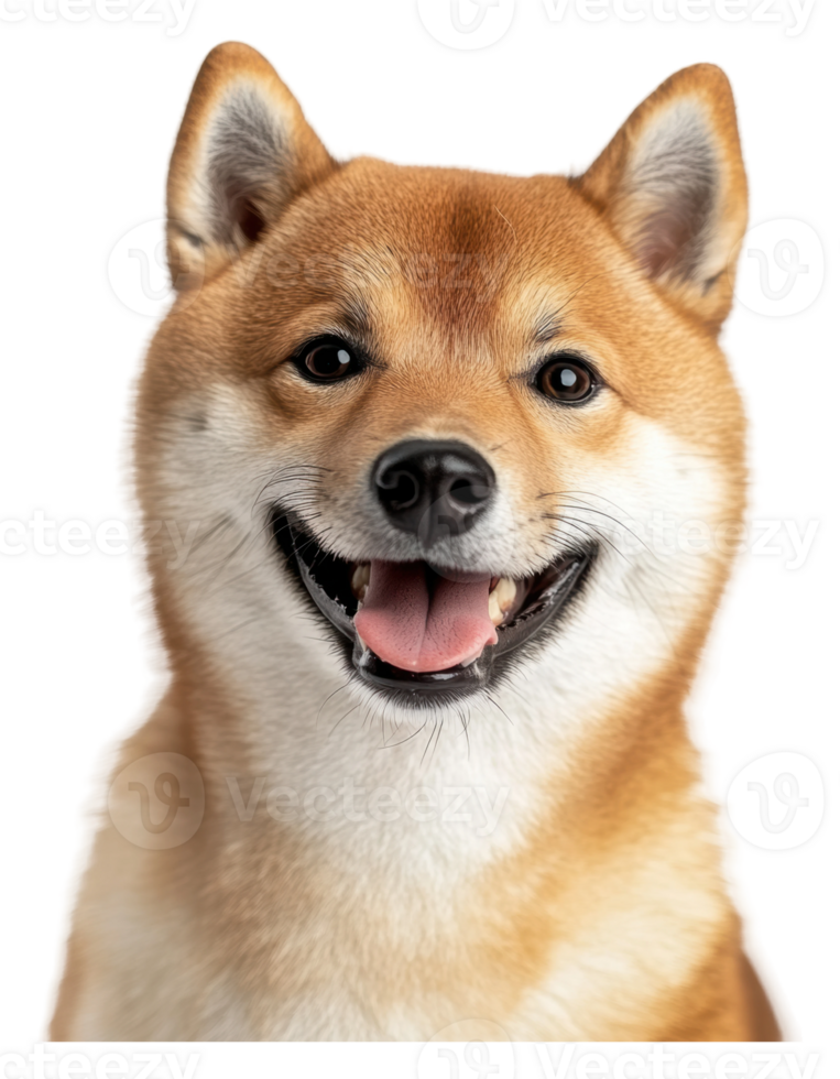 Happy Shiba Inu with joyful expression close-up png