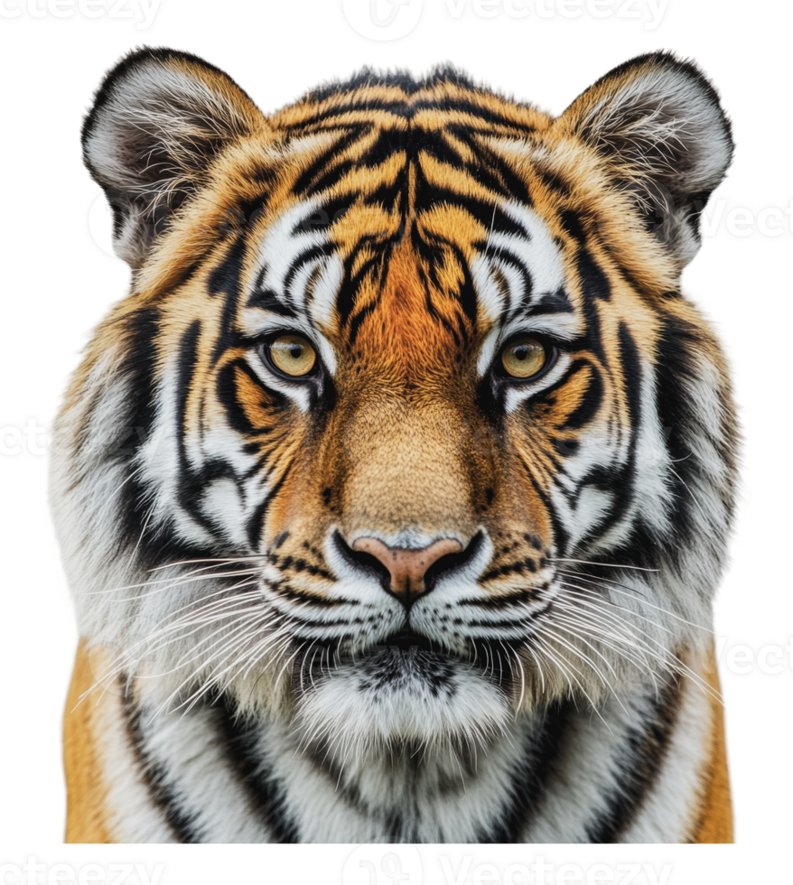 Majestic tiger gazing intently at the camera png
