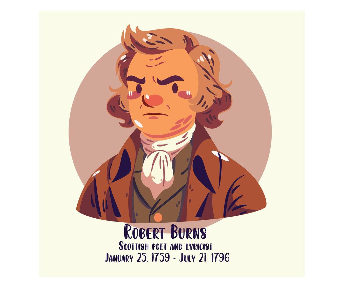 Robbie Burns Icon Elements Illustration vector