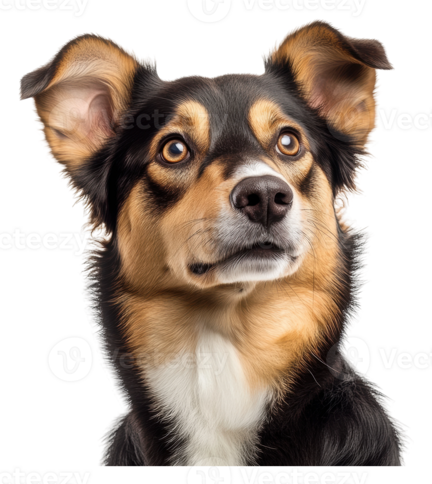 Cute dog with expressive eyes looking thoughtfully png