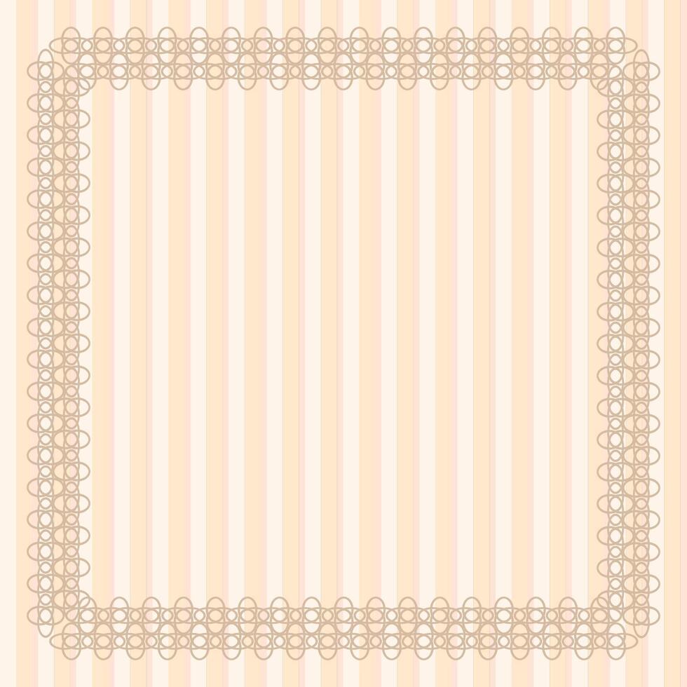 Frame with lace on a beige striped background vector