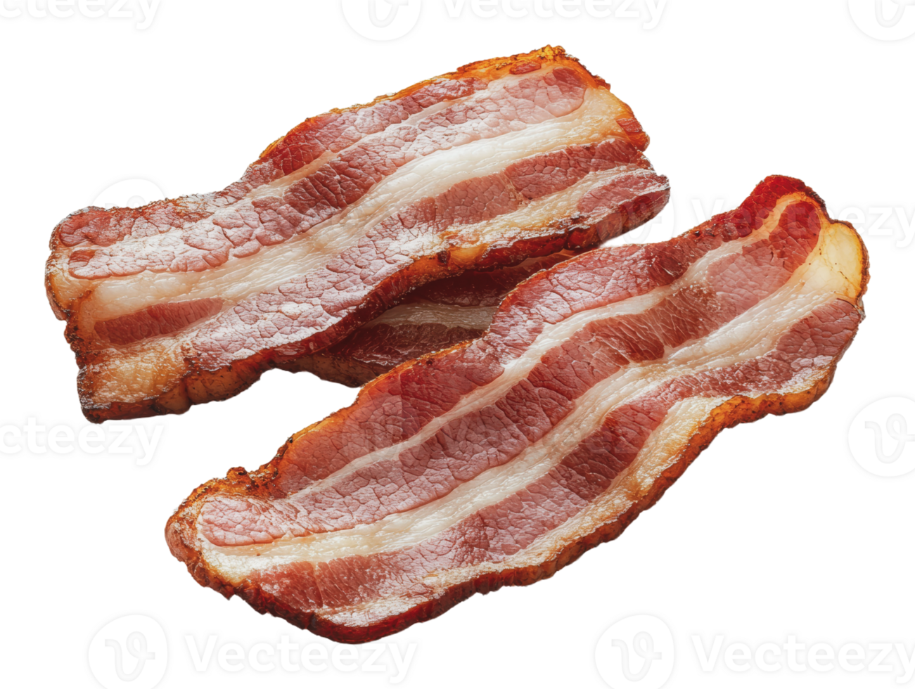 Perfectly cooked crispy bacon strips png