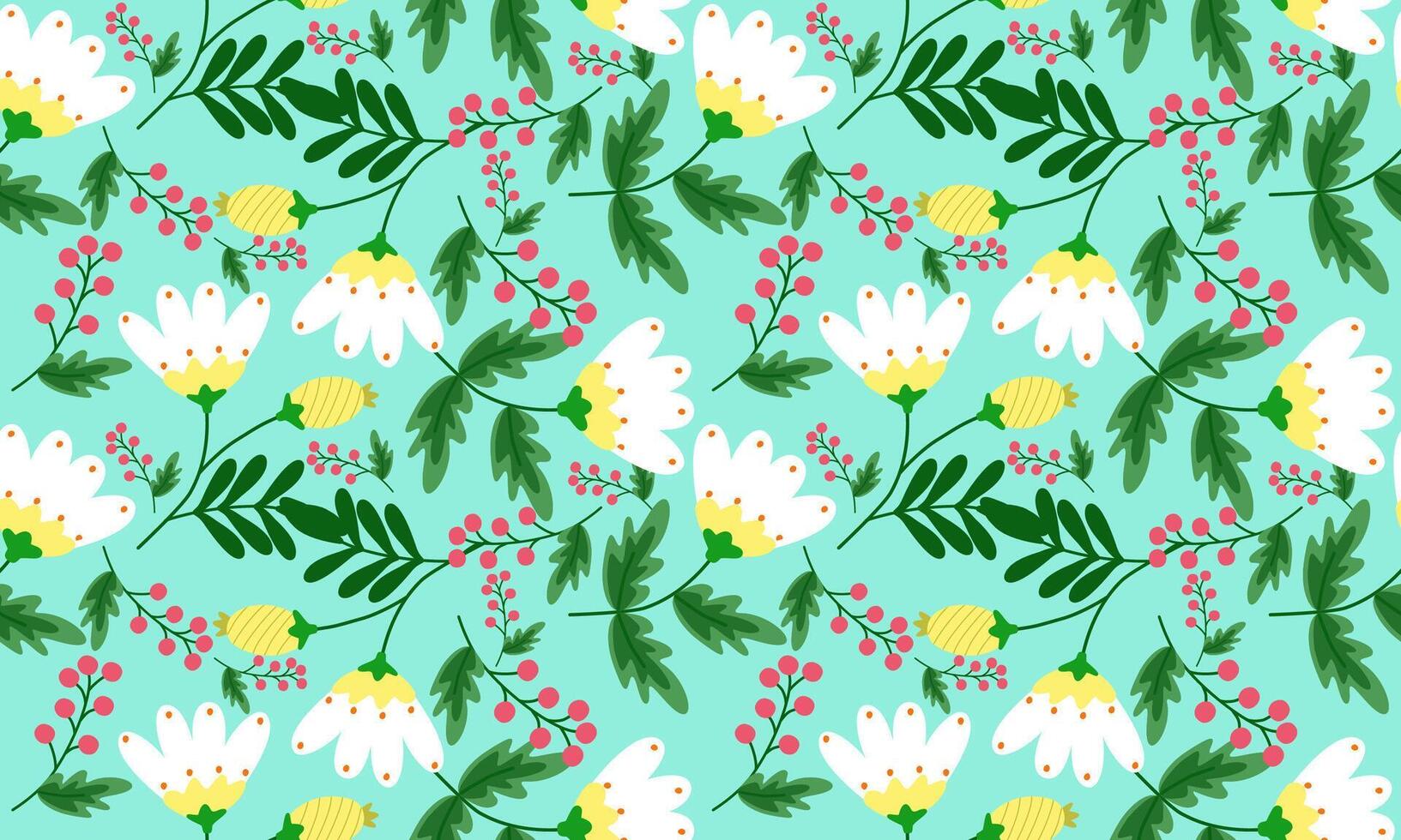 hand drawn flowers for pattern a fabric white and yellow color and light blue background designs vector