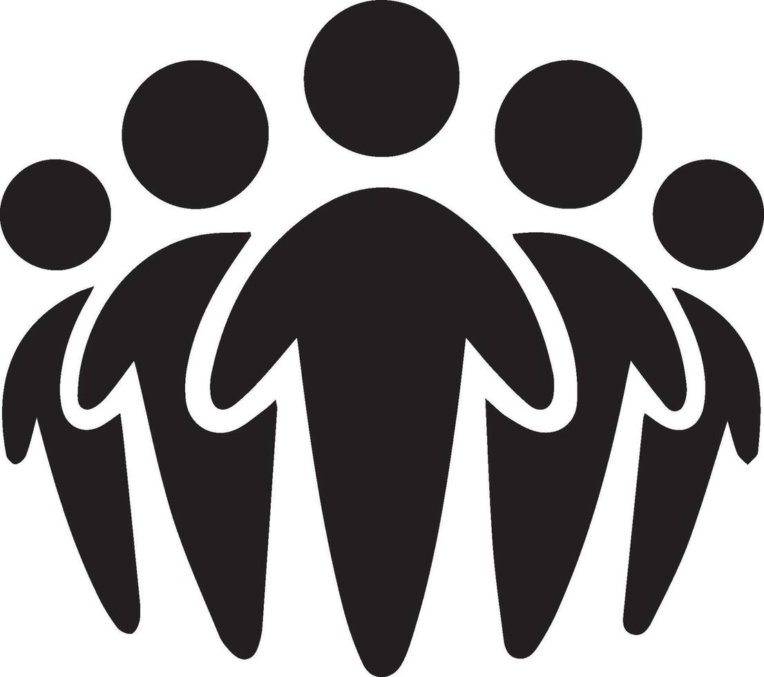 People icon. Teamwork symbol. Business sign. Flat design style. vector