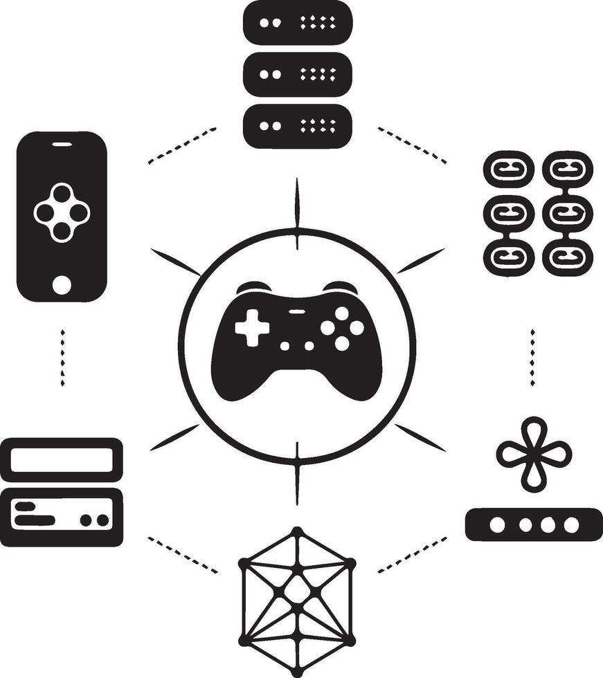 Game icon design symbol of game console. Game console icon. vector