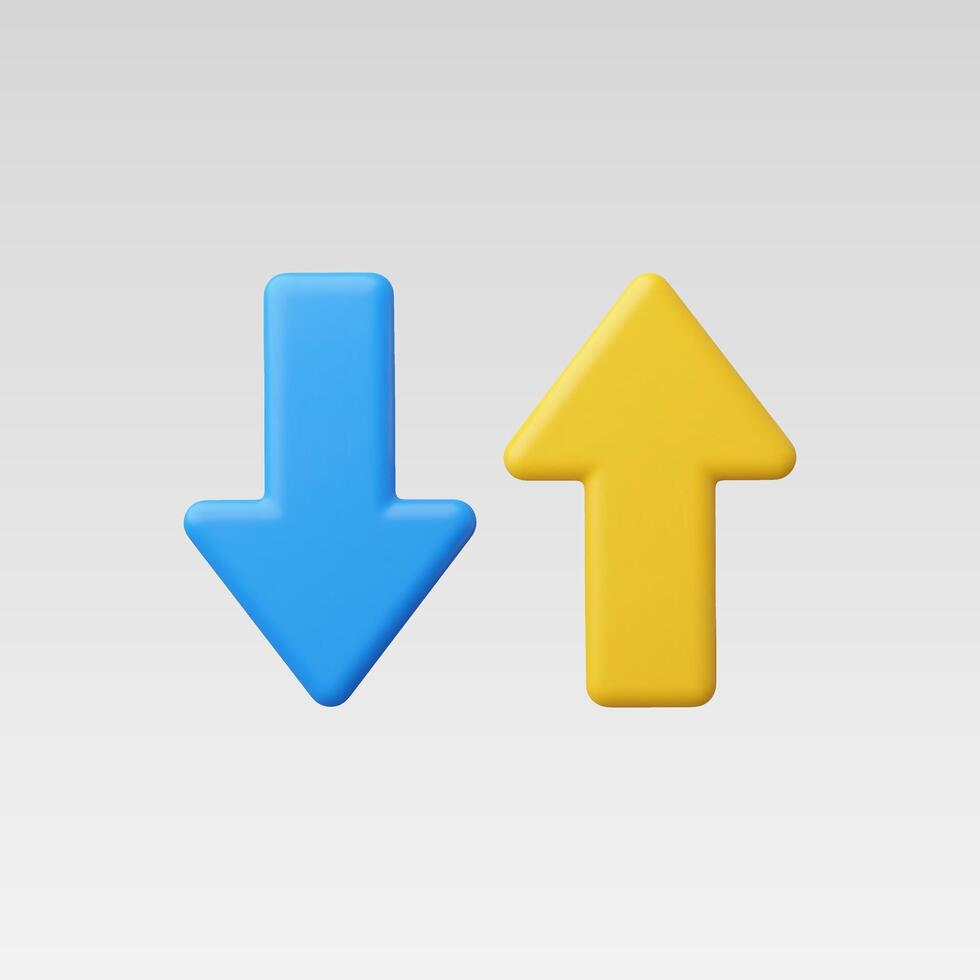 3d Realistic Arrow Up and down illustration vector