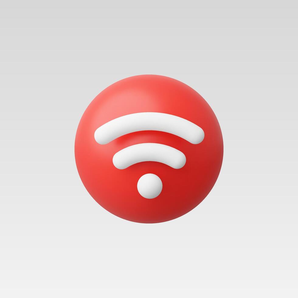 3D Realistic Wireless network icon illustration vector