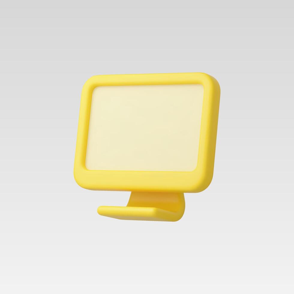 3d Realistic Desktop Monitor Icon illustration vector
