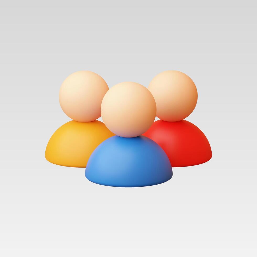 3d Realistic Group of people, Team work concept illustration vector
